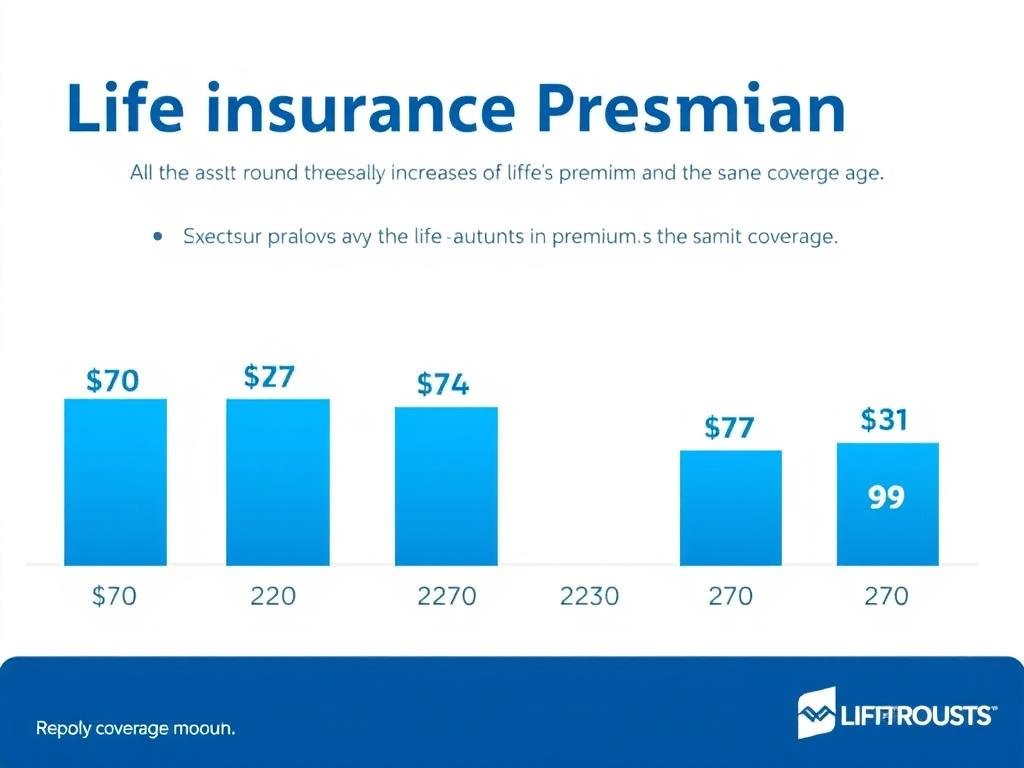Age-based premium chart for life insurance for seniors 70-79