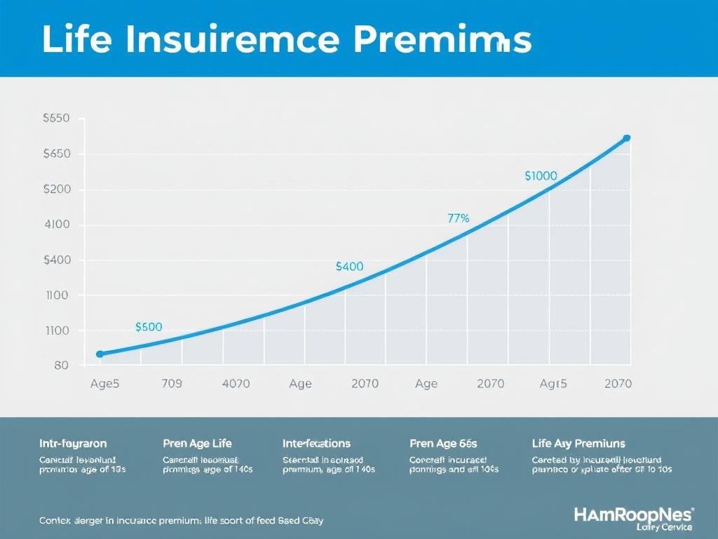 Chart showing life insurance premium increases for seniors 70-79