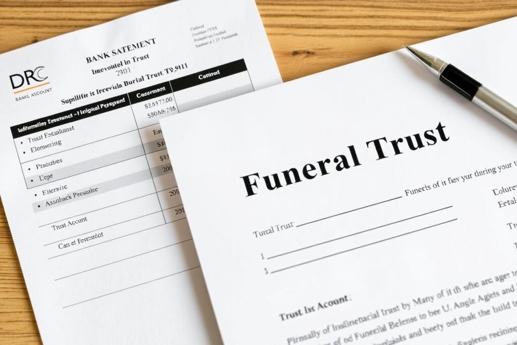 Funeral trust document with bank statement Funeral trust document with bank statement