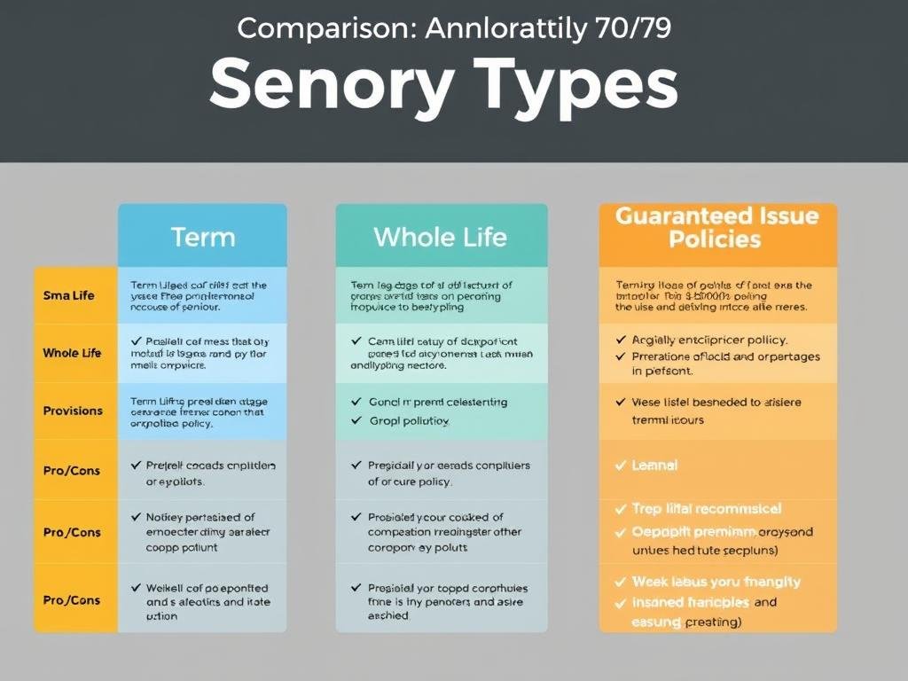 Policy type comparison for life insurance for seniors 70-79