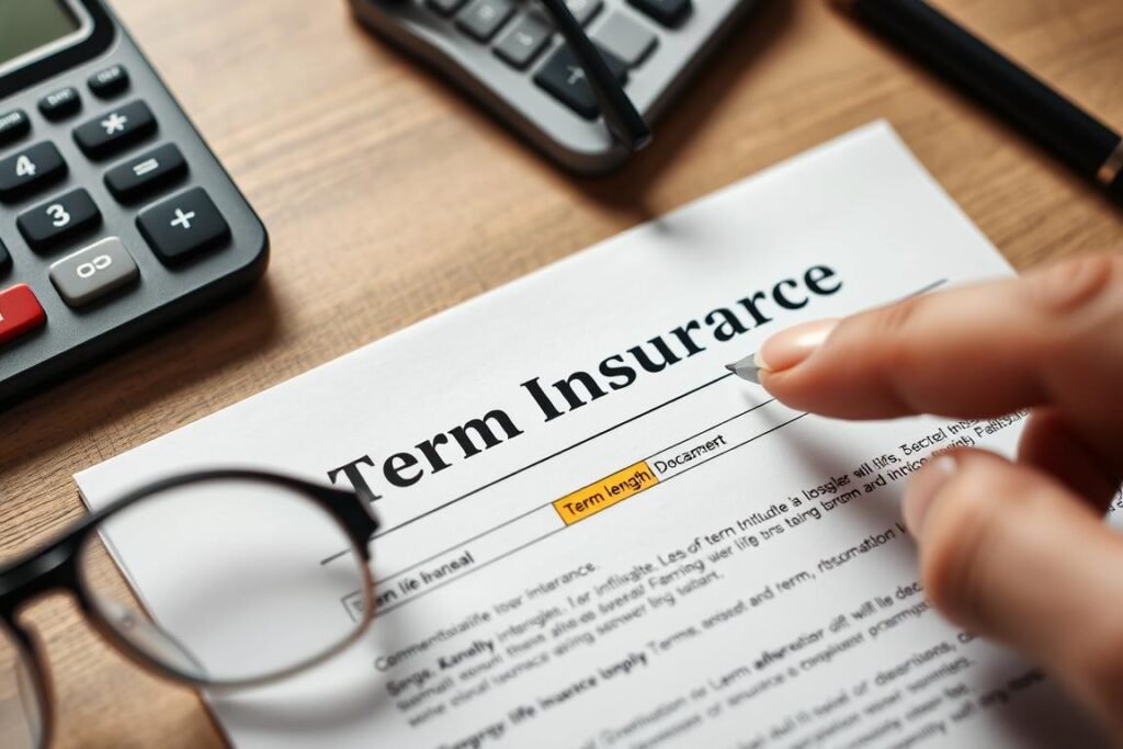 Term life insurance policy document for seniors 70-79