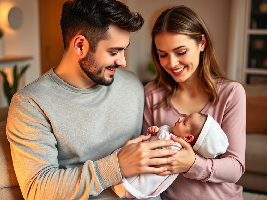 Young couple with a newborn baby Young couple with a newborn baby